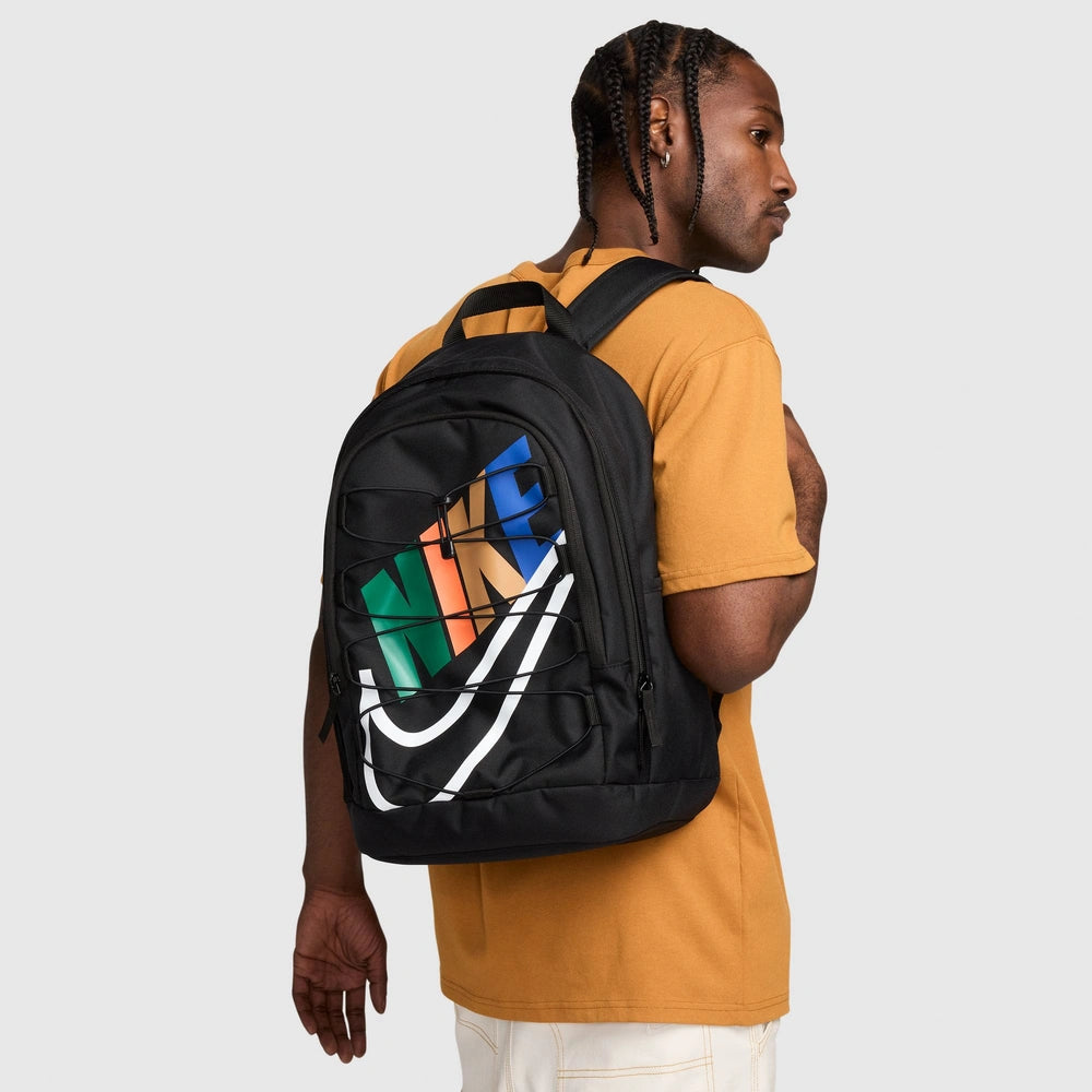 Lifestyle image of the Hayward Backpack in Black Multi White