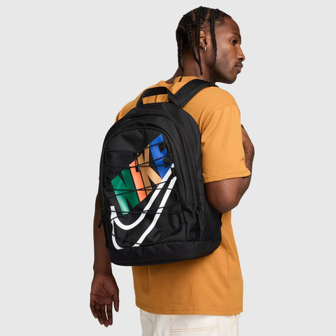 Lifestyle image of the Hayward Backpack in Black Multi White