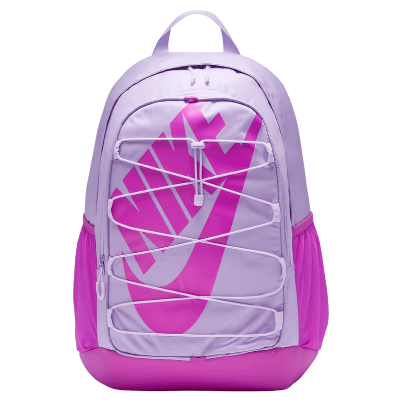 Main view of the Nike Hayward Backpack in Hyper Violet colourway, kids model