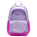 Pockets view of the Nike Hayward Backpack in Hyper Violet colourway, kids model