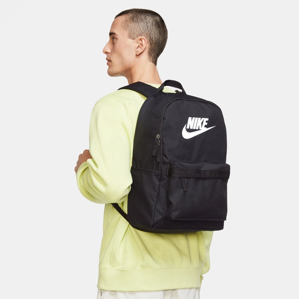Cropped Lifestyle image of the Heritage Backpack side in Black
