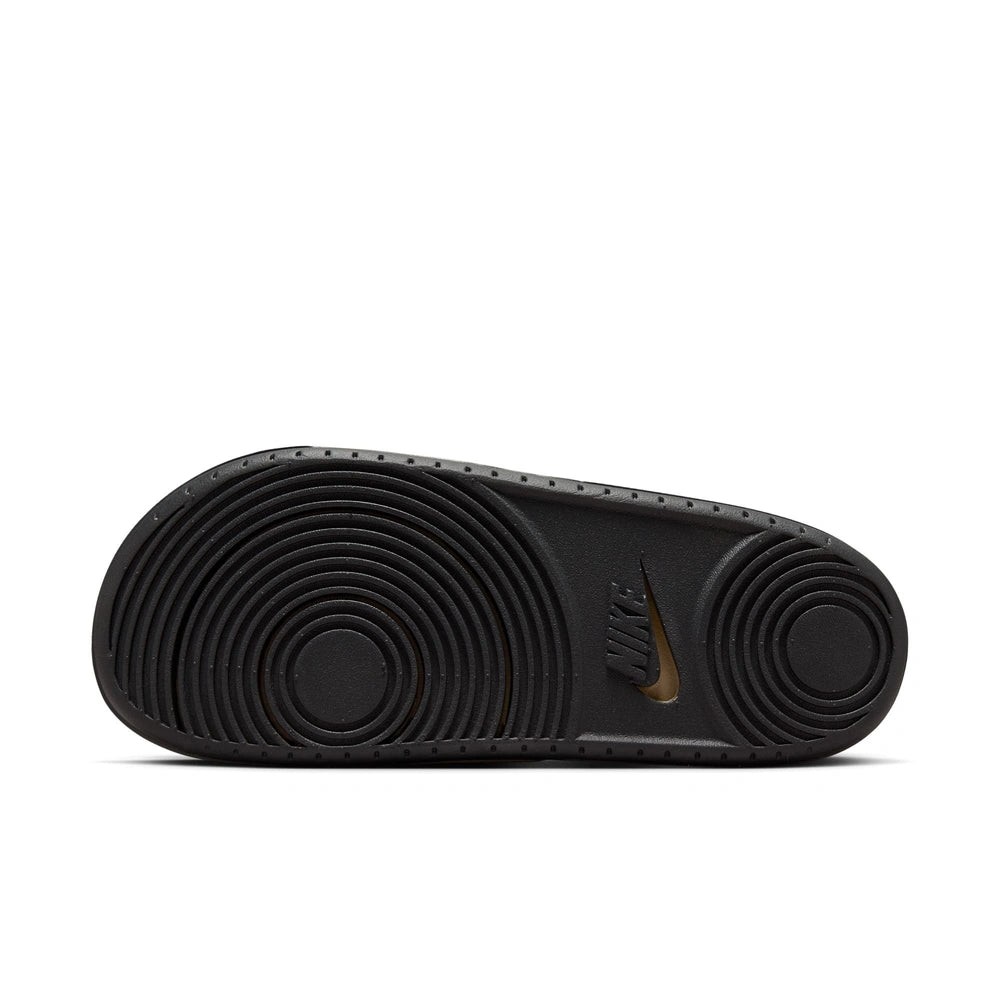 Image of the sole of a Nike Offcourt Slides in Khaki Black Black