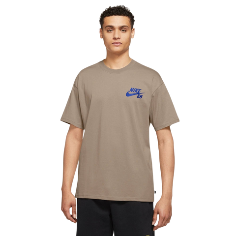 Front image of SB Tee in Khaki Hyper Royal