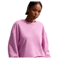 Main view of the Nike Sportswear Chill Terry Crew Neck in Light Magnenta colourway, women model