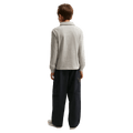 Back view of the Nike Sportswear Club Woven Cargo Pants in Black and White colourway, kids model