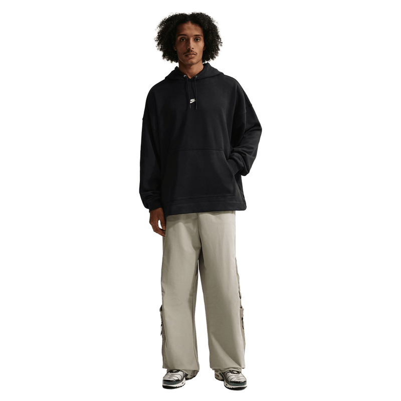 Front view of the Nike Sportswear Club Hoodie in Black colourway, unisex model