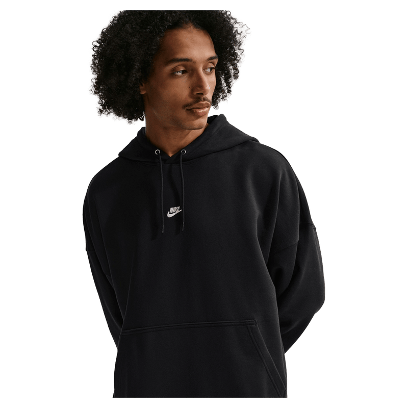 Main view of the Nike Sportswear Club Hoodie in Black colourway, unisex model