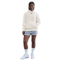 Front view of the Nike Sportswear Phoenix Fleece Oversized Hoodie in Sail and Black colourway, unisex model