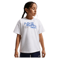 Main view of the Nike Sportswear Tee in White colourway, kids model