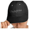 Detail view of the Nike Unstructured Cap in College Grey colourway, unisex model