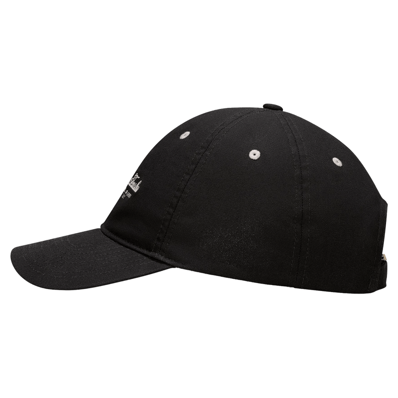 Side view of the Nike Unstructured Cap in College Grey colourway, unisex model