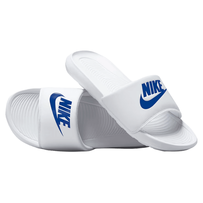 Main view of the Nike Victori One Sandals in White colourway, unisex model