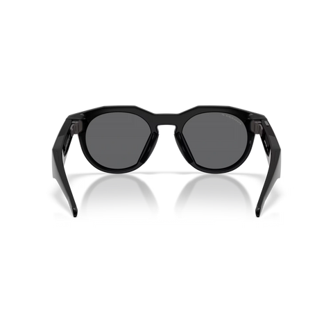 Back view of the Oakley 2026 HSTN Meta Sunglasses in Black - Prizm Black Polarized colourway, unisex's model.