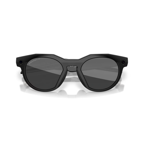 Front view of the Oakley 2026 HSTN Meta Sunglasses in Black - Prizm Black Polarized colourway, unisex's model.