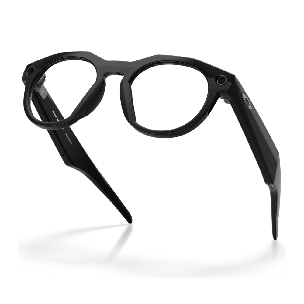 Main 2 view of the Oakley 2026 HSTN Meta Sunglasses in Black - Transitions Amethyst colourway, unisex's model.