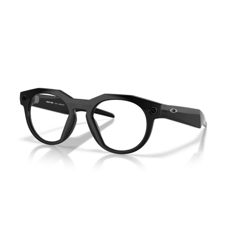 Main view of the Oakley 2026 HSTN Meta Sunglasses in Black - Transitions Amethyst colourway, unisex's model.