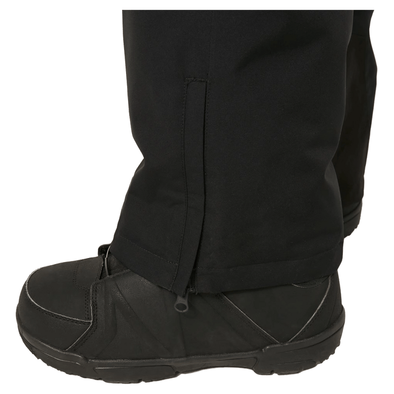 Detail view of the Oakley Best Cedar Rc Insulated Ski Pants in Blackout colourway, mens's model