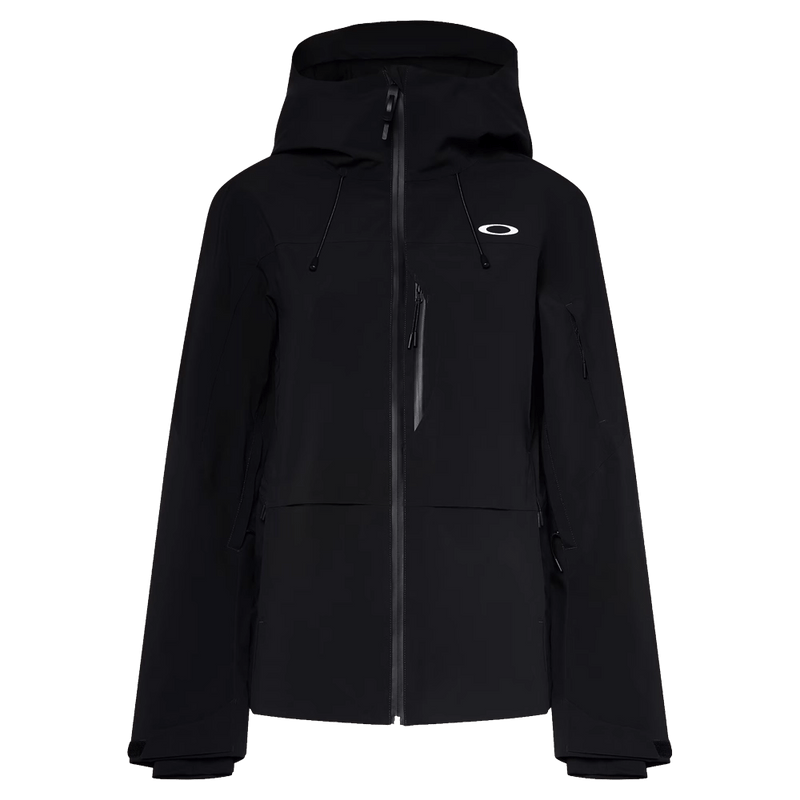 Main view of the Oakley Canopy Insulated Jacket in Blackout colourway, women model