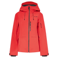 Main view of the Oakley Canopy Insulated Jacket in HIBISCUS RED colourway, women model