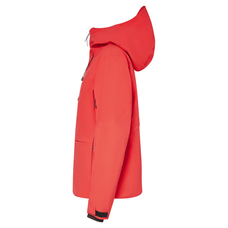 Side view of the Oakley Canopy Insulated Jacket in HIBISCUS RED colourway, women model