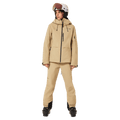 Front view of the Oakley Canopy Insulated Jacket in Pebble colourway, women model
