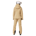 Back view of the Oakley Canopy Insulated Jacket in Pebble colourway, women model