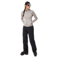 Front view of the Oakley Canopy Insulated Ski Pants in Blackout colourway, women model