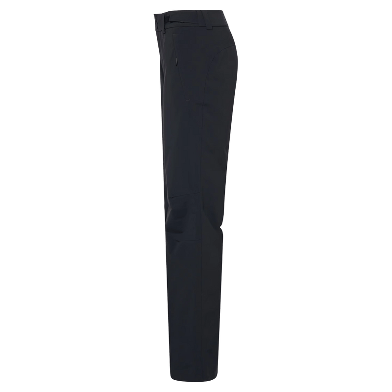 Side view of the Oakley Canopy Insulated Ski Pants in Blackout colourway, women model