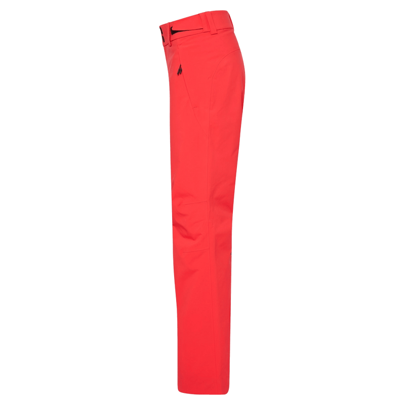 Side view of the Oakley Canopy Insulated Ski Pants in HIBISCUS RED colourway, women model