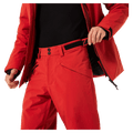 Waist view of the Oakley Canopy Insulated Ski Pants in HIBISCUS RED colourway, men's model