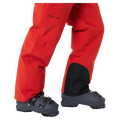 Detail view of the Oakley Canopy Insulated Ski Pants in HIBISCUS RED colourway, men's model