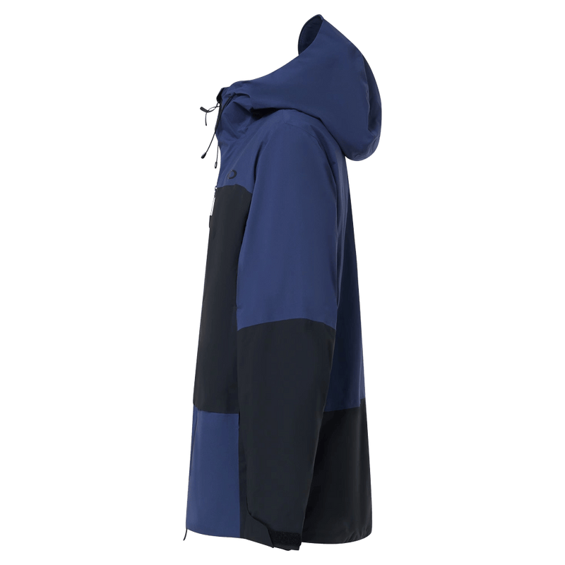 Side view of the Oakley Canopy Pro Insulated Ski Jacket in ABYSS and BLACK colourway, men's model