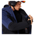 Inside pocket view of the Oakley Canopy Pro Insulated Ski Jacket in ABYSS and BLACK colourway, men's model