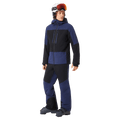 Full-body view of the Oakley Canopy Pro Insulated Ski Jacket in ABYSS and BLACK colourway, men's model