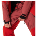 Vents view of the Oakley Canopy Pro Insulated Ski Pants in FLAME RED and ROSEWOOD colourway, men's model