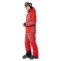 Full-body view of the Oakley Canopy Pro Insulated Ski Pants in FLAME RED and ROSEWOOD colourway, men's model