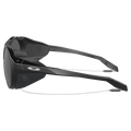 Side view of the Oakley Clifden Sunglasses in Matte Black, Prizm Black Iridium lens, unisex model