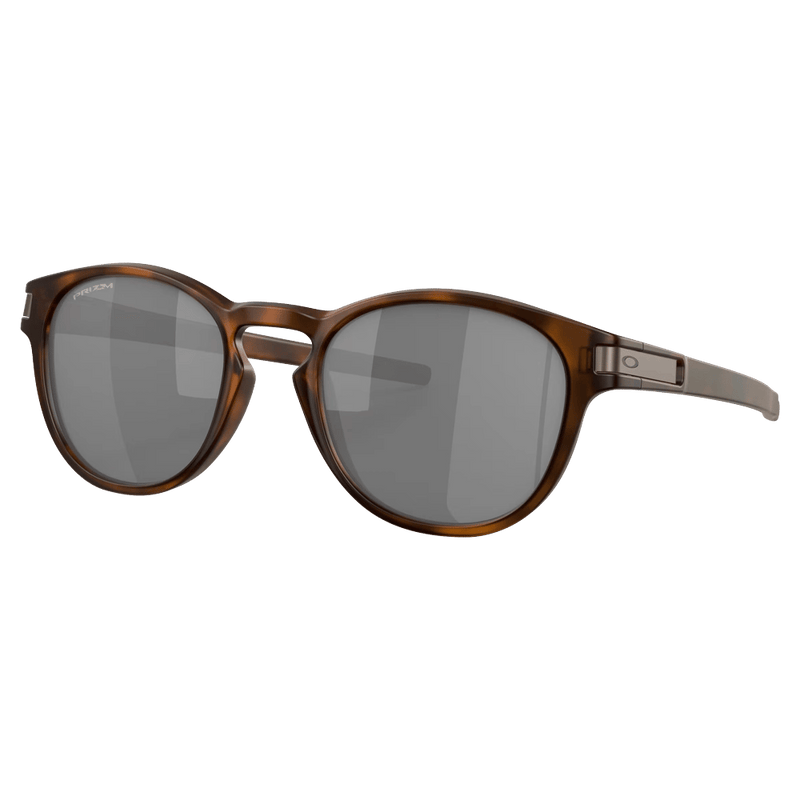 Main view of the Oakley Latch Sunglasses in Matte Brown Tortoise, Black lens, unisex model