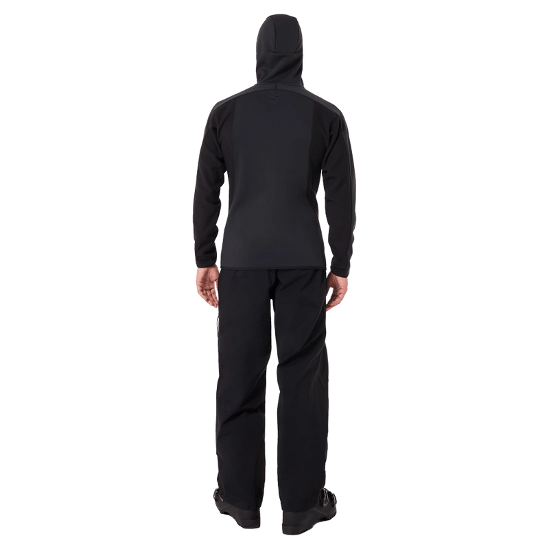 Back view of the Oakley Drift Tech Fleece Hoodie in Black colourway, men's model