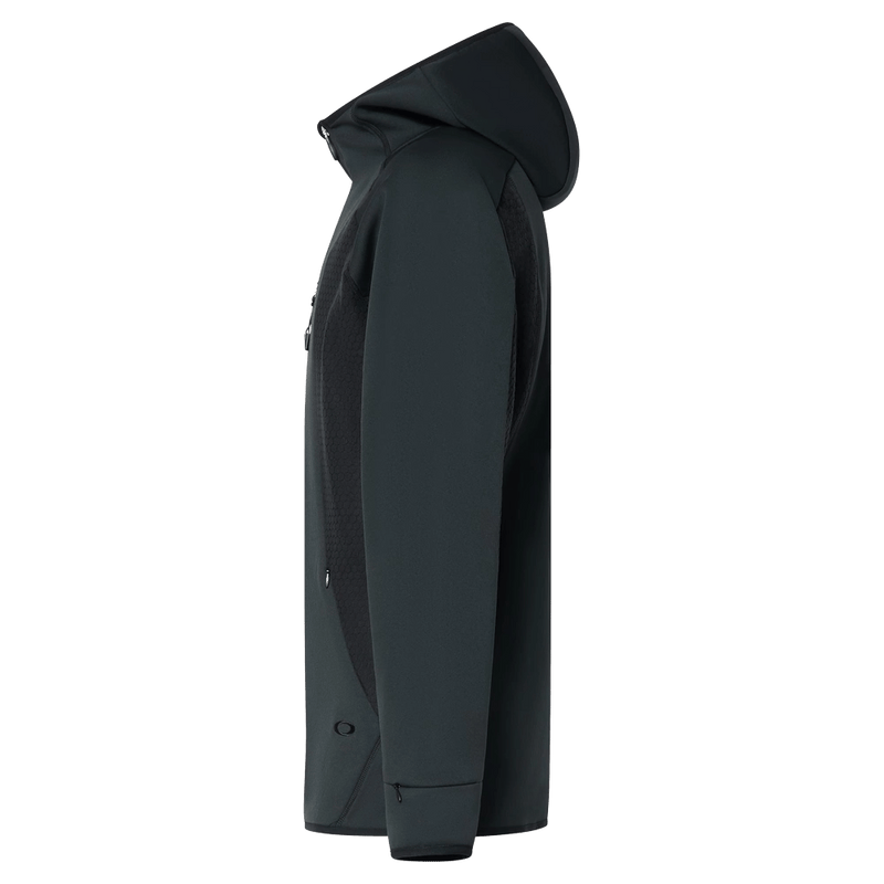 Side view of the Oakley Drift Tech Fleece Hoodie in Black colourway, men's model