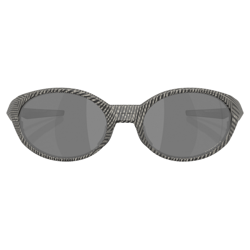 Front view of the Oakley Eye Jacket Redux Sunglasses in Matte Gret Fingerprint, Prizm Black lens, unisex model
