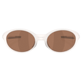 Front view of the Oakley Eye Jacket Redux Sunglasses in Matte Vapor, Prizm Tungsten lens, unisex model