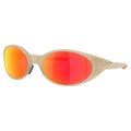 Main view of the Oakley Eye Jacket Redux Sunglasses in Sandstorm, Prizm Ruby lens, unisex model