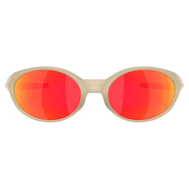 Front view of the Oakley Eye Jacket Redux Sunglasses in Sandstorm, Prizm Ruby lens, unisex model