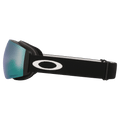 Side view of the Oakley Flight Deck Pro XM Goggles in Black, Prizm Sapphire and Iced lens, unisex model