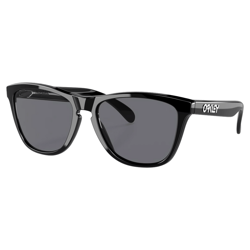 Main view of the Oakley Frogskin Sunglasses in Polished Black colourway, unisex's model