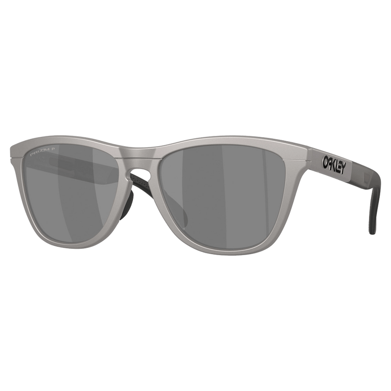 Main view of the Oakley Frogskin Sunglasses in Titanium colourway, unisex's model
