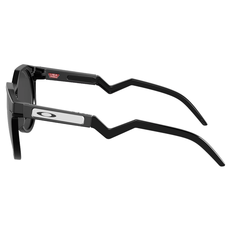 Side view of the Oakley HSTN Sunglasses in Matte Black colourway, unisex's model