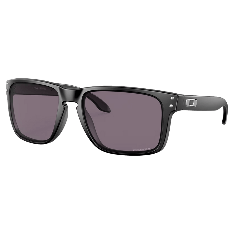 Main view of the Oakley Holbrook Sunglasses in Matte Black, Prizm Grey lens, unisex model