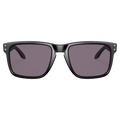 Front view of the Oakley Holbrook Sunglasses in Matte Black, Prizm Grey lens, unisex model